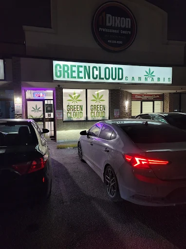 the green cloud cannabis store front