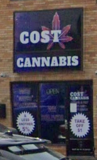 COST CANNABIS store front