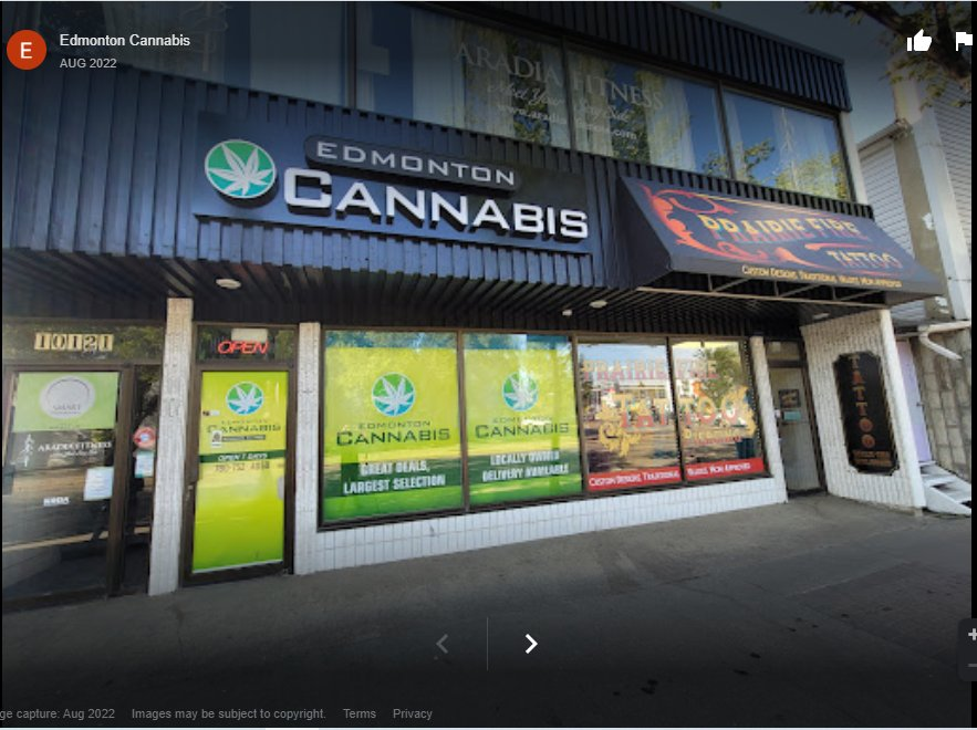 Edmonton Cannabis and Edibles store front