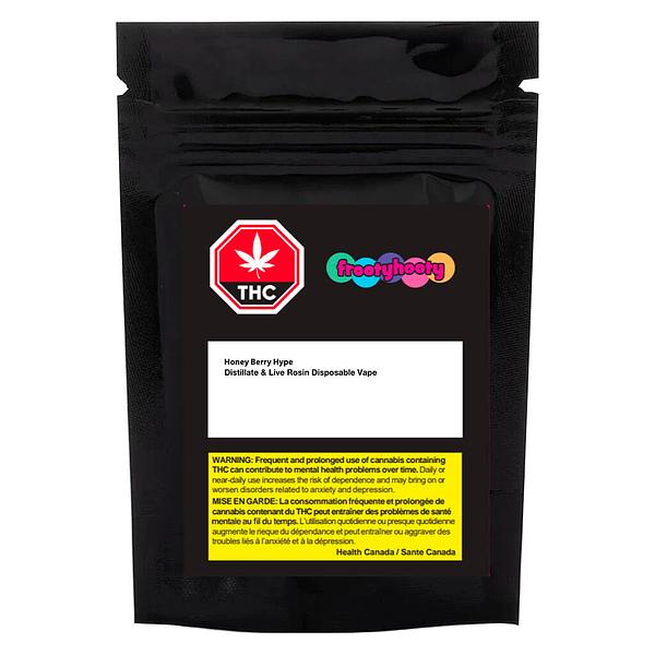 Frootyhooty - Honey Berry Hype Distillate & Live Rosin Disposable Vape image 2
