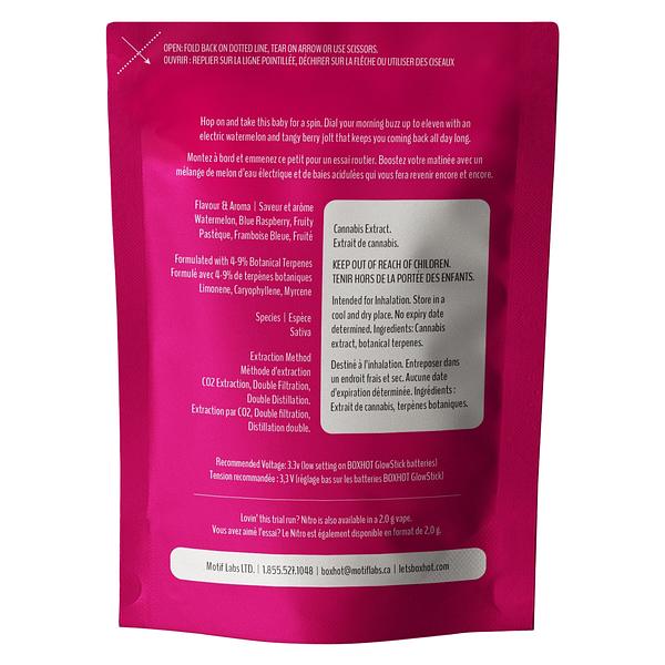 BOXHOT Cruise Control - Test Drivers - Nitro Thc + Cbg 510 Thread Cartridge image 3