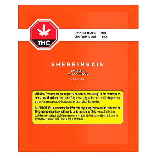 Sherbinskis - Zauce Pure Live Resin 510 Thread Cartridge image 2