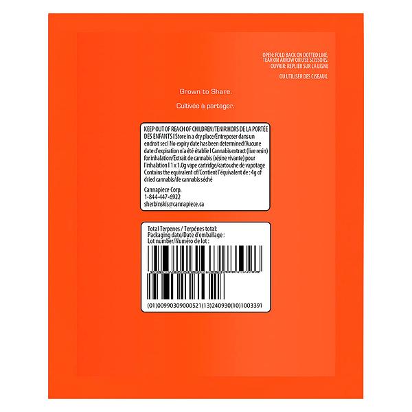 Sherbinskis - Zauce Pure Live Resin 510 Thread Cartridge image 3