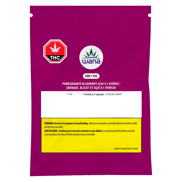 Wana - Pomegranate Blueberry Acai 5:1 Sour Soft Chews