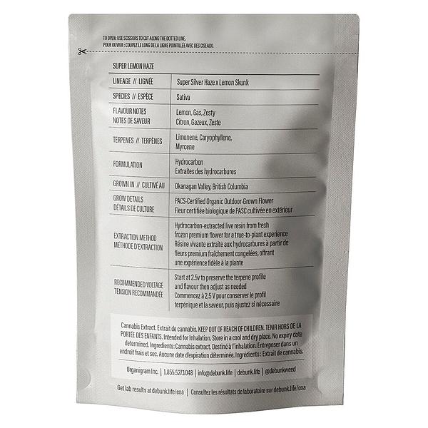 DEBUNK - Super Lemon Haze Live Resin 510 Thread Cartridge image 3