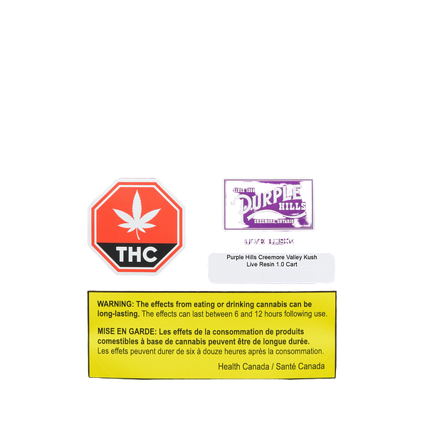 Purple Hills - Creemore Valley Kush Live Resin 510 Thread Cartridge