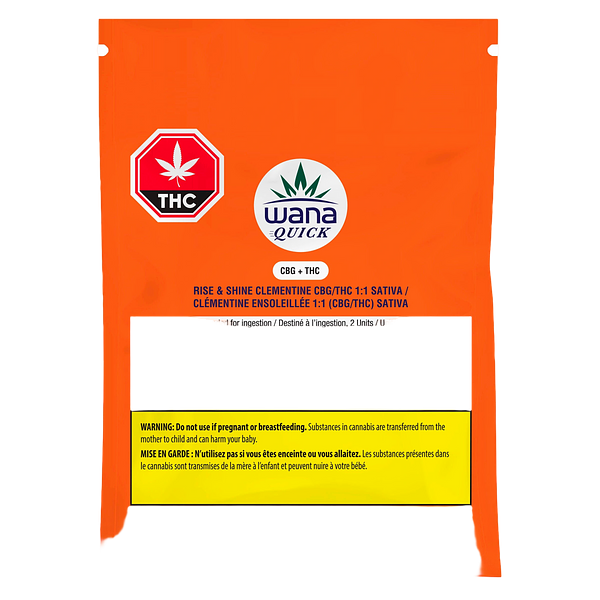 Wana Quick - Rise & Shine Clementine Cbg/Thc 1:1 Sativa Soft Chews