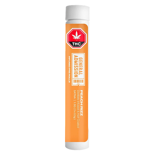 General Admission - Peach Ringz Distillate Infused Pre Roll