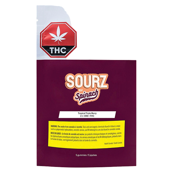 SOURZ by Spinach - Tropical Triple Berry 2:1 Soft Chews