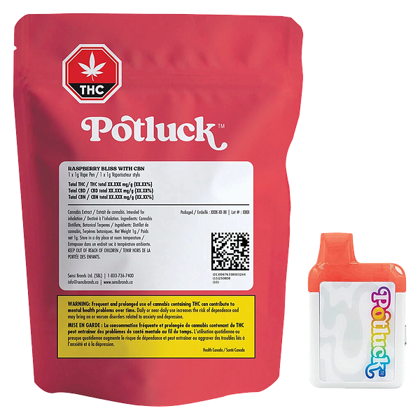 Potluck - Razzberry Bliss CBN Disposable Vape