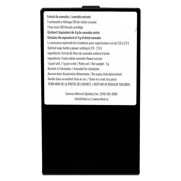 Tribal - Triple Burger Live Resin 510 Thread Cartridge