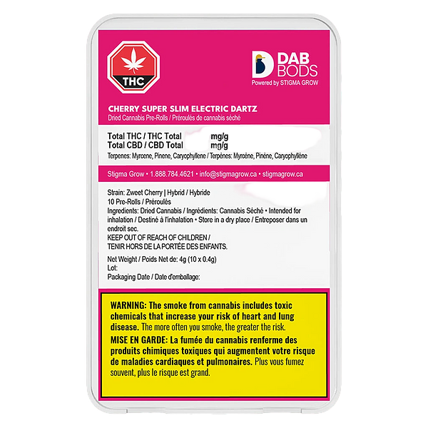 Dab Bods - Cherry Super Slim Electric Dartz Pre-Roll