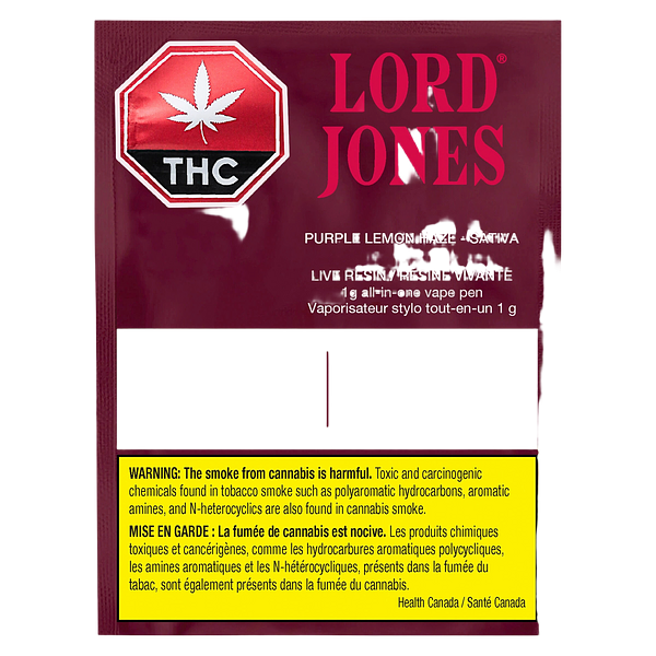 Lord Jones - Pure Live Resin Vape - Purple Lemon Haze All-in-One