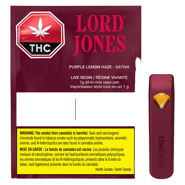 Lord Jones - Pure Live Resin Vape - Purple Lemon Haze All-in-One