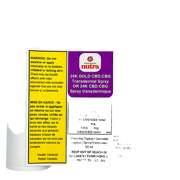 Naturally Nutra - 24k Gold Cbd:cbg Mag + Hyaluronic Acid Transdermal Spray