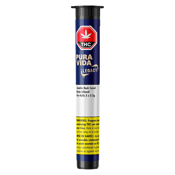 Pura Vida - Zombie Kush Cured Resin Coated Infused Pre-Roll