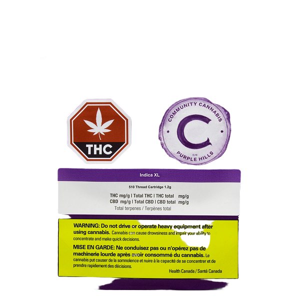 Community c/o Purple Hills - Indica XL 510 Thread Cartridge