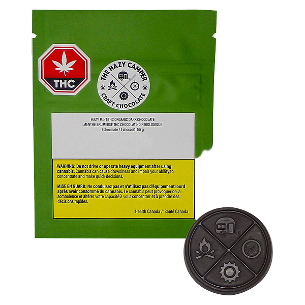 The Hazy Camper - Hazy Mint Thc Organic Dark Chocolate