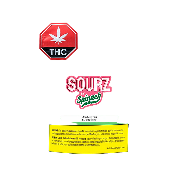 SOURZ by Spinach - Strawberry Kiwi 5:1 Cbd:Thc Gummies