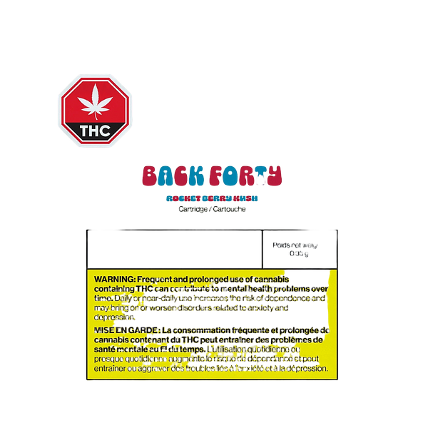 Back Forty - Rocket Berry Kush 510 Thread Cartridge