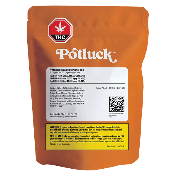 Potluck - Tangerine Sunrise CBG Disposable Vape