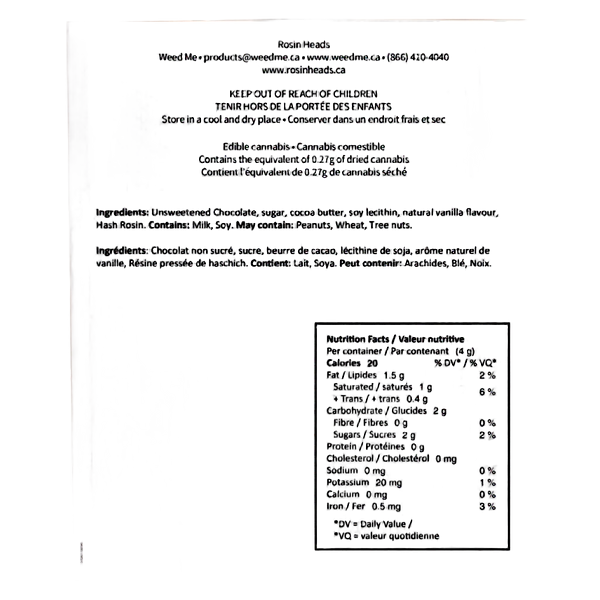 Rosin Heads - Hash Rosin Coin - Dark Chocolate