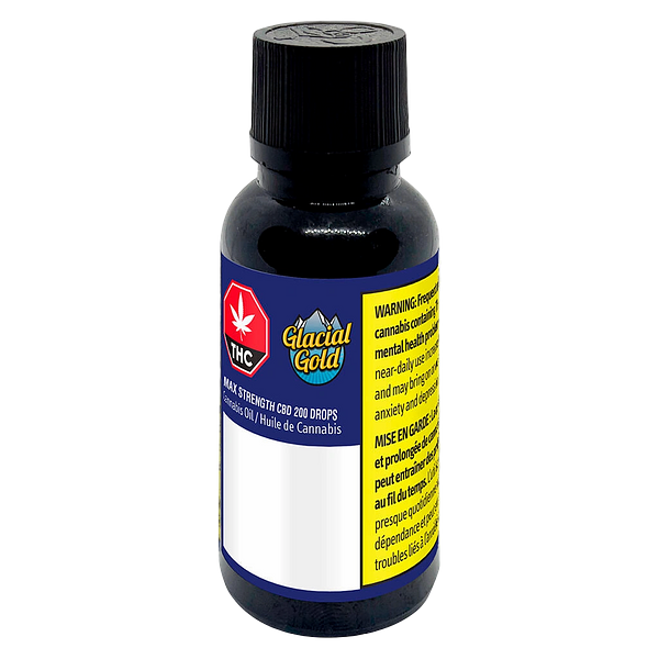 Glacial Gold - Max Strength CBD 200 Drops (T-Free)