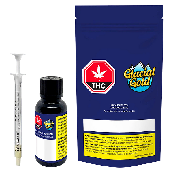 Glacial Gold - Max Strength CBD 200 Drops (T-Free)