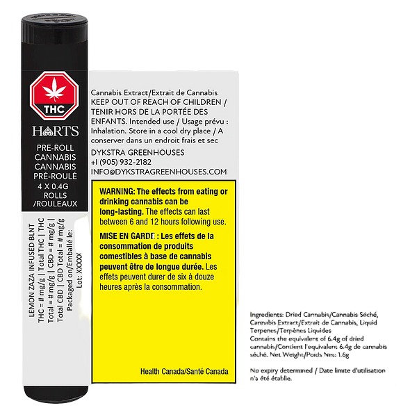 HARTS - Lemon Zaza BLNT Infused Pre Roll