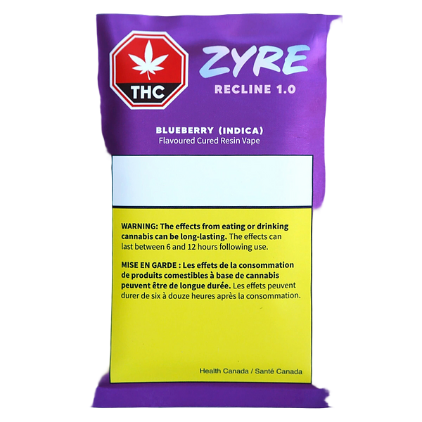 Zyre - Recline 1.0 - Blueberry Cured Resin Blend 510 Thread Cartridge