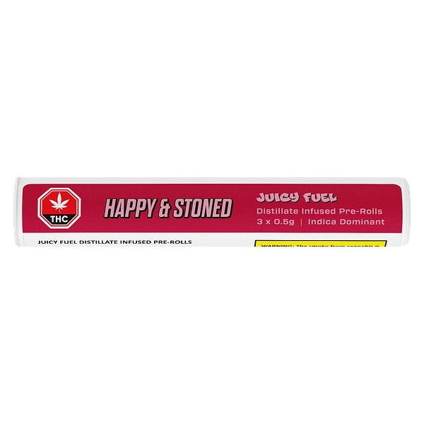 Happy & Stoned - Juicy Fuel Distillate Infused Pre Roll