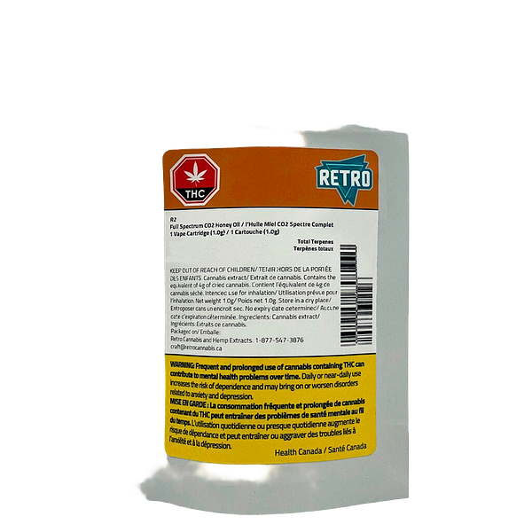 Retro - R2 Full Spectrum Honey Oil Ceramic 510 Thread Cartridge