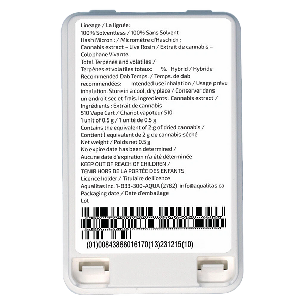 Sauce Rosin Labs - Solventless Live Rosin 510 Thread Cartridge