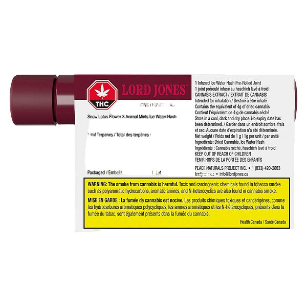 Lord Jones - Ceramic Tip Hash Fusions Snow Lotus x Animal Mints Infused Pre-Roll
