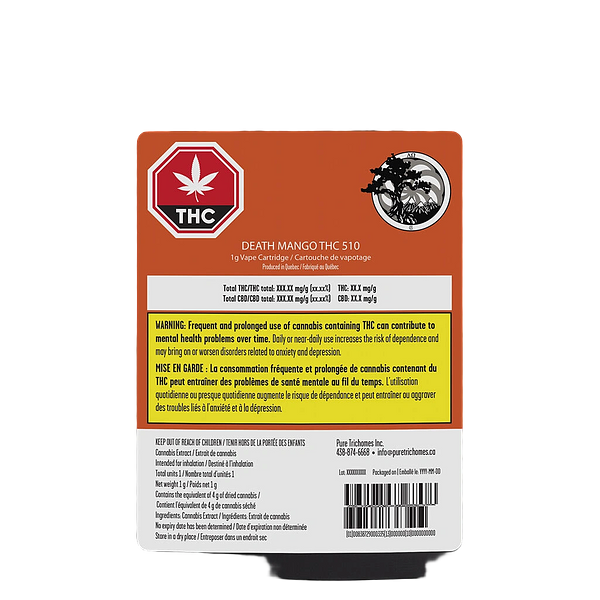 Pure Trichomes Inc. - DEATH MANGO THC 510 Thread Cartridge