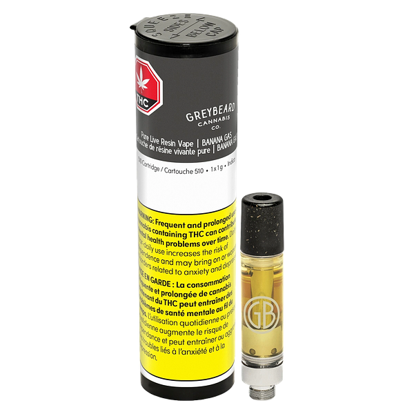 Greybeard - Banana Gas Pure Live Resin 510 Thread Cartridge