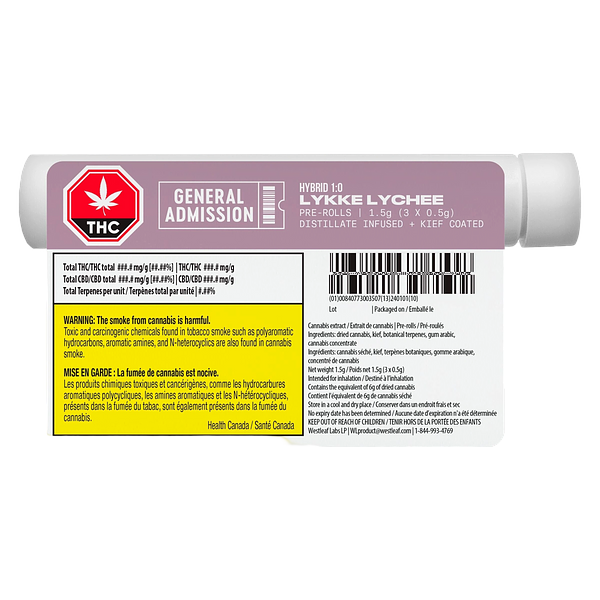 General Admission - Lykke Lychee Distillate Infused Pre-Roll