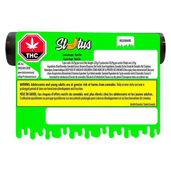 Status - Mellonaire Liquid Diamond Infused Kief Coated Pre Roll