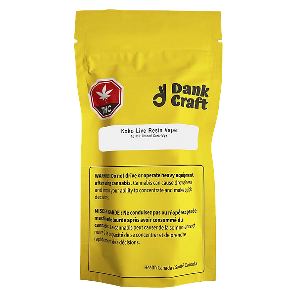 Dank Craft - Koko Live Resin 510 Thread Cartridge