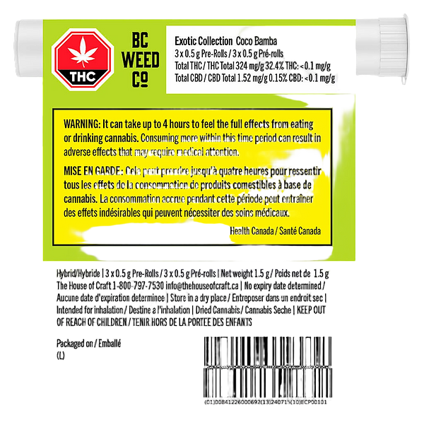 BC Weed Co. - Exotic Collection Pre Roll