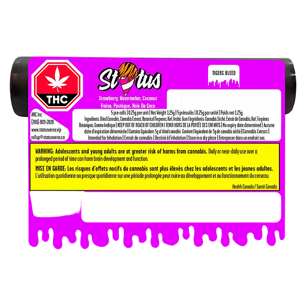 Status - Tigers Bleed Liquid Diamond Infused Kief Coated Pre Roll