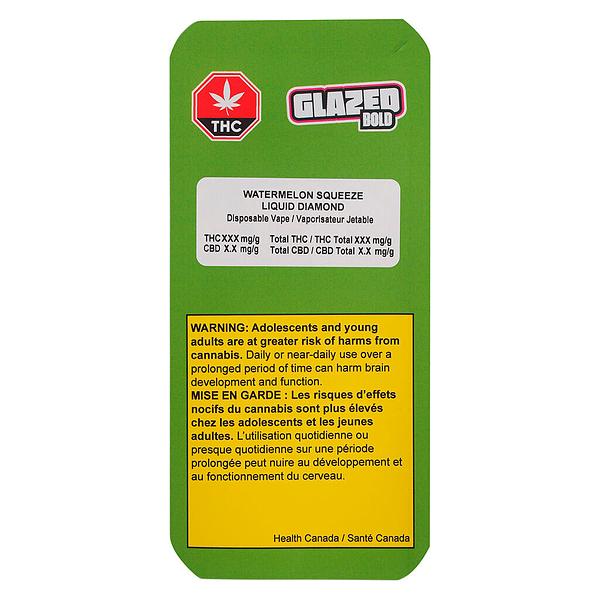 BOLD GLAZED - Watermelon Squeeze Liquid Diamond AIO Disposable image 2