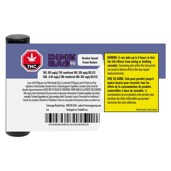Dime Bag - Hazelnut Spread Pocket Rockets Infused Pre Roll