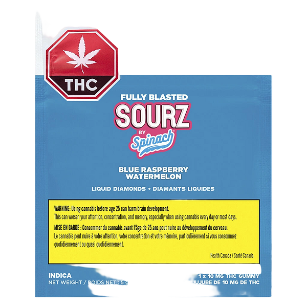 SOURZ by Spinach - Fully Blasted Blue Raspberry Watermelon Soft Chews
