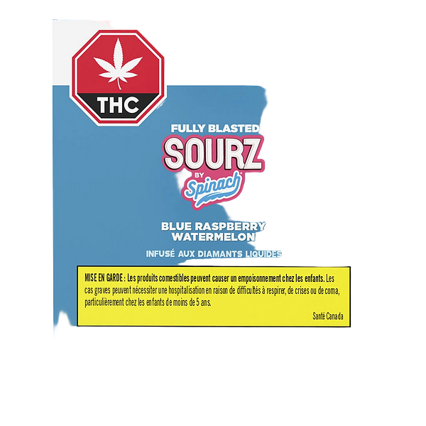 SOURZ by Spinach - Fully Blasted Blue Raspberry Watermelon Soft Chews