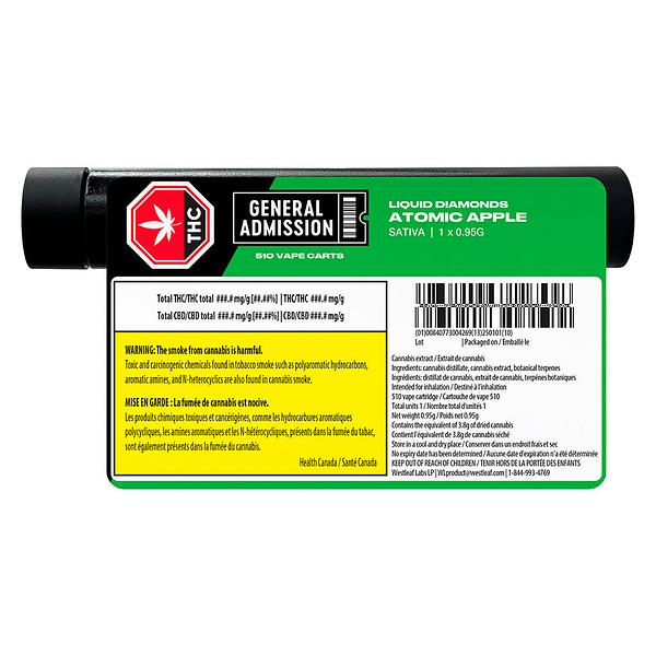 General Admission - Atomic Apple Liquid Diamond 510 Thread Cartridge image 3