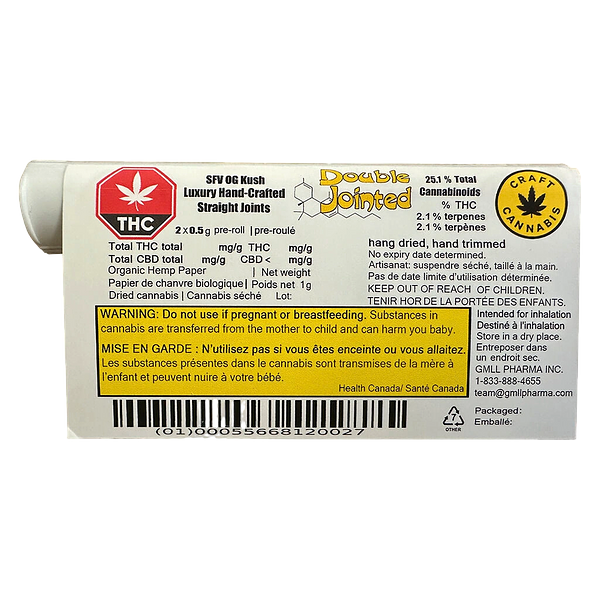 Double Jointed - SFV OG Kush - Luxury Handcrafted Straight Joints