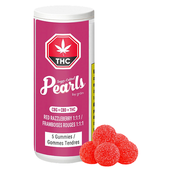 Pearls by grön - Red razzleberry cbg/cbd/thc chews