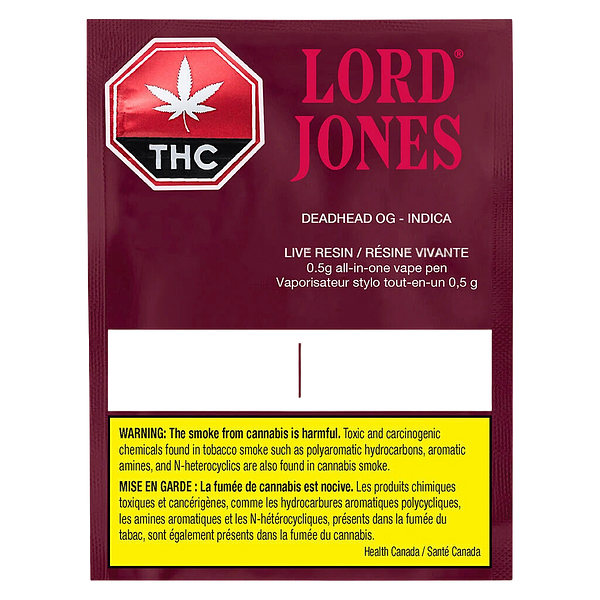 Lord Jones - Pure Live Resin Vape - Deadhead OG All-in-One