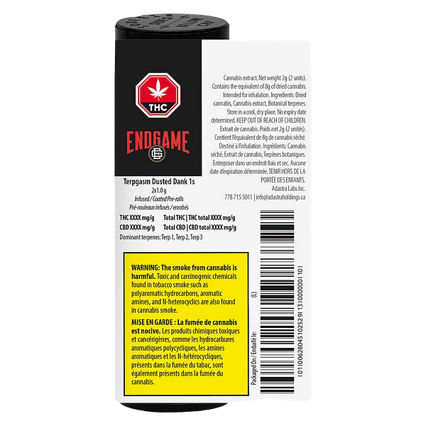 Endgame - Terpgasm Dusted Dank 1s Infused Pre-Rolls